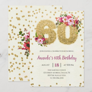 Goldene Blüte zum 60. Geburtstag Einladung