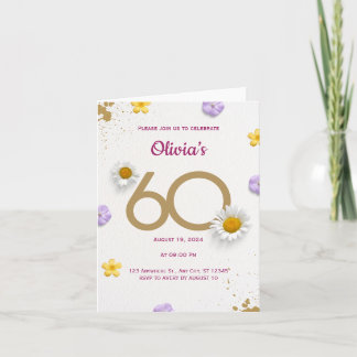 Goldene Blüte zum 60. Geburtstag Einladung