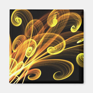 Goldene Blüten Abstrakte Kunst Magnet