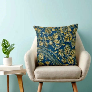 Goldene Blüten Eleganz Kissen