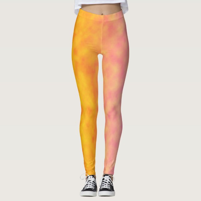 Goldene Blüten-Mirage Leggings (Vorderseite)