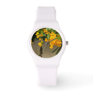 Goldene Blüten-Schönheit Armbanduhr