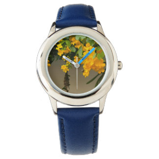 Goldene Blüten-Schönheit Armbanduhr