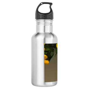 Goldene Blüten-Schönheit Edelstahlflasche