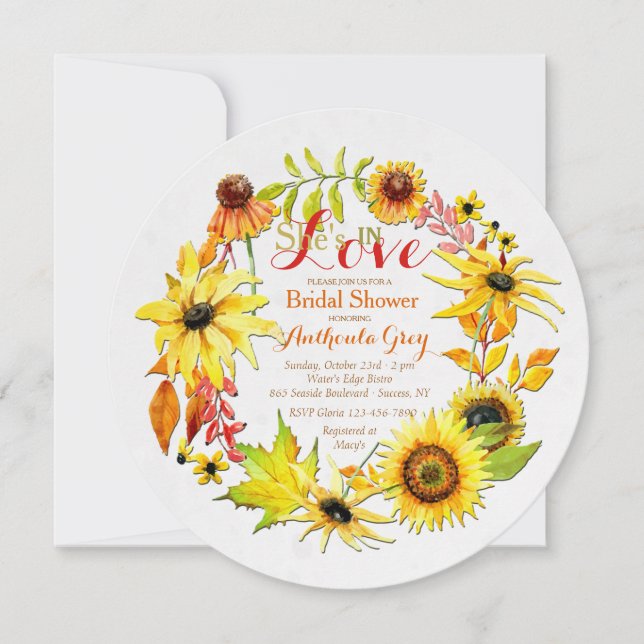 Goldene Blüteneinladung Einladung (Vorderseite)