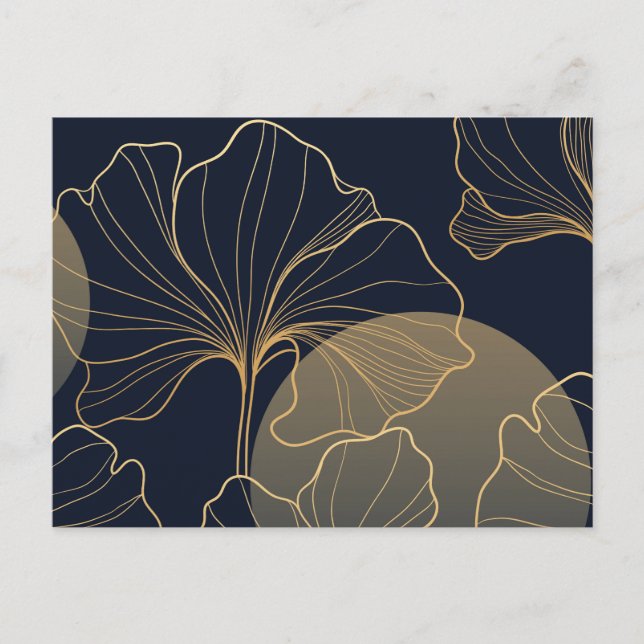 Goldene Blütenkunst Postkarte (Vorderseite)