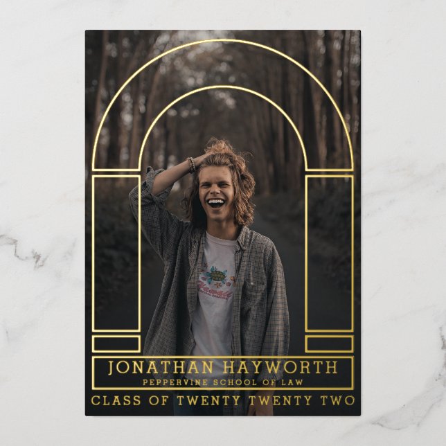 Goldene Bögen Abschluss Einladung (Vorderseite)