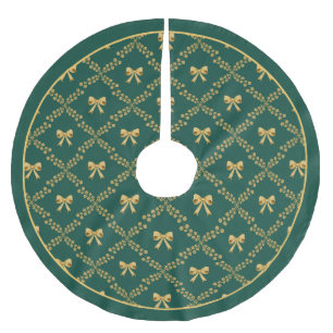 Goldene Bögen Dekorativer Tannenbaum-Unterleger Polyester Weihnachtsbaumdecke