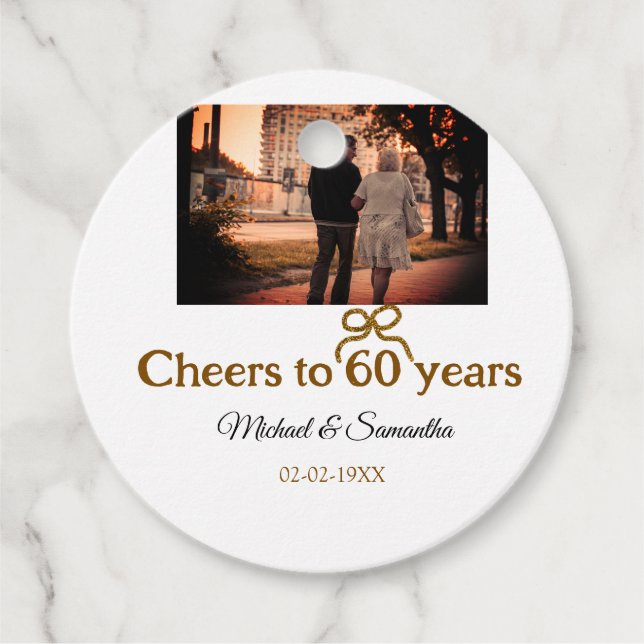 Goldene Bogen zum 60-jährigen Jubiläum Geschenkanhänger (Vorderseite)