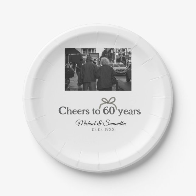 Goldene Bogen zum 60-jährigen Jubiläum Pappteller (Vorderseite)