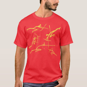 Goldene Bogenschützen Minimalistische Paläolithisc T-Shirt