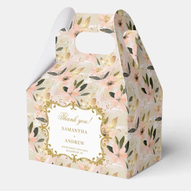 Goldene Boho Gastgeschenk Hochzeit Box Keepsakes Geschenkschachtel (Lovely Blush Gold Boho Wedding Favor Box Keepsakes)