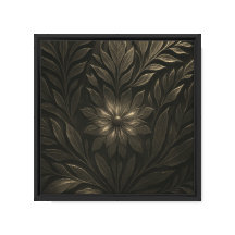 Goldene botanische Blüte – Elegante dunkle Florali