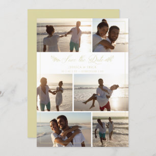 Goldene Branchen Chic Collage 6 Fotos Hochzeit