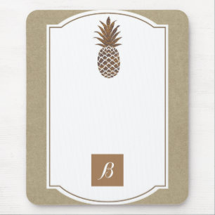 Goldene Bronze-Ananas Kraft Elegant Tropisch Mousepad