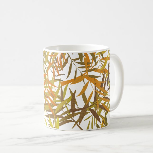 Goldene Bronze- und braune Weidenblätter Kaffeetasse (VorderseiteRechts)