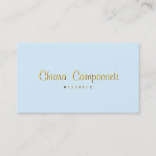 Goldene Buchstaben der blauen Visitenkarte