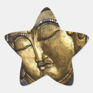 Goldene Buddha-Segnung Inspirierende Liebe Stern-Aufkleber