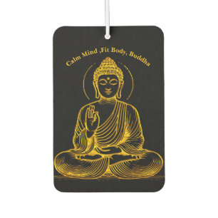 Goldene Buddha-Statue strahlende Ruhe Autolufterfrischer