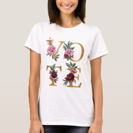 Goldene Burgund Blumen Feminine Wählen Sie eine an T-Shirt