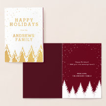 Goldene Burgund sinkende Schneewinterbäume Urlaub