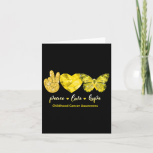 Goldene Butterfly Peace Liebe hoffen Kinderkrebs A Karte