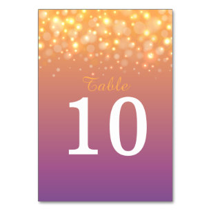 Goldene Champagnerbläschen Hochzeiten Tischnummern