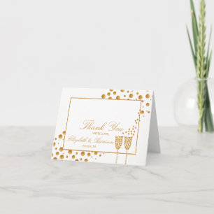 Goldene Champagnerblasen Hochzeit Danke