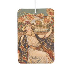 Goldene Chrysanthemen-Muse – Art Nouveau Floral Autolufterfrischer