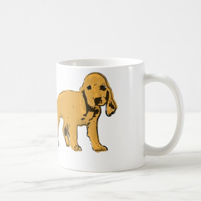 goldene Cockerspaniel-Welpen-Tasse Kaffeetasse (Rechts)