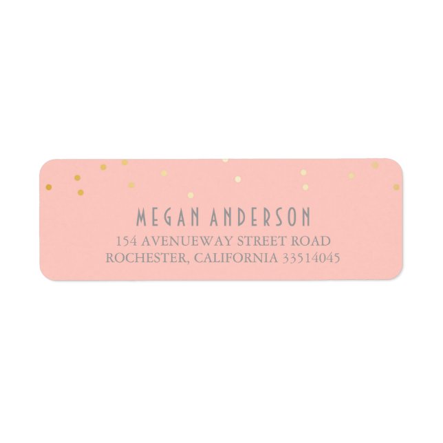 Goldene Confetti Blush Pink Hochzeit (Vorne)