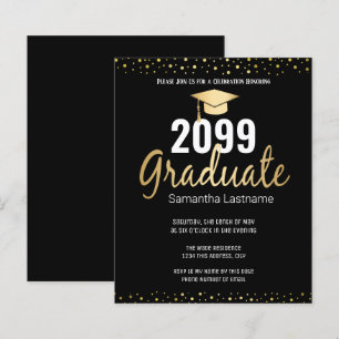 Goldene Confetti-Graduiertenparty Einladung