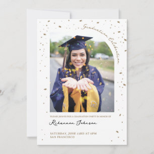 Goldene Confetti-Graduiertenparty Einladung