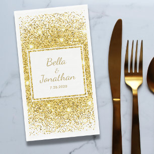 Goldene Confetti Romantische Hochzeit Serviette