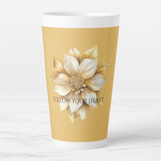 Goldene Creme-Blume Milchtasse (Vorderseite)