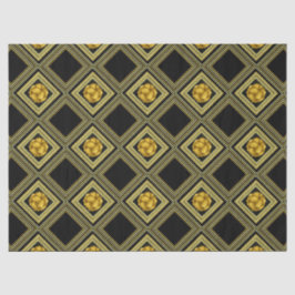Goldene Creme Schwarz Geometrische Decoupage Seidenpapier