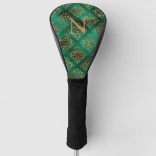 Goldene Damaske Eleganter Monogram-Glitzer Golf Headcover
