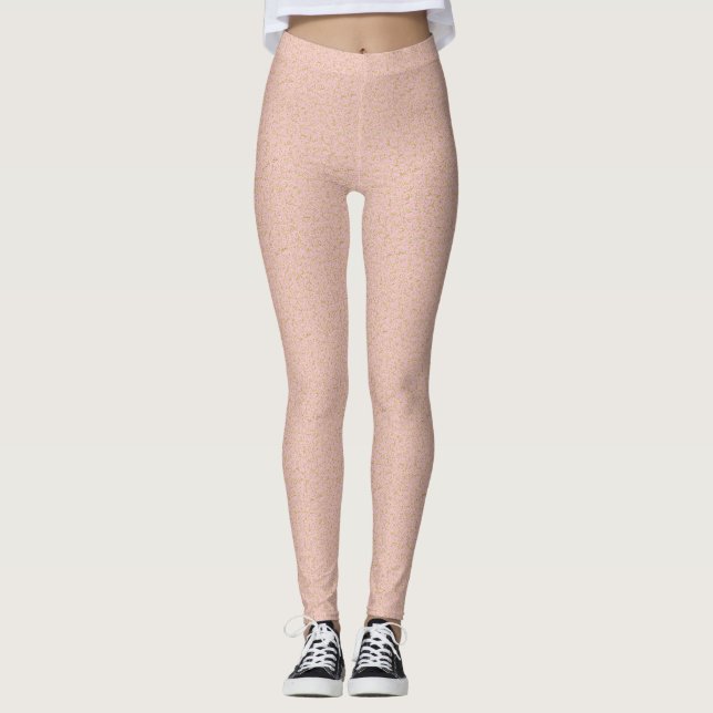 Goldene Damaskus auf rosa Leggings - OsterYogopant (Vorderseite)