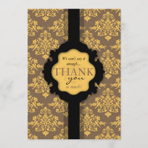 Goldene Damast-TY-Karte 2 Dankeskarte