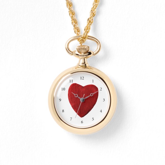 Goldene Damen Armbanduhr mit Herz (Vorderseite)