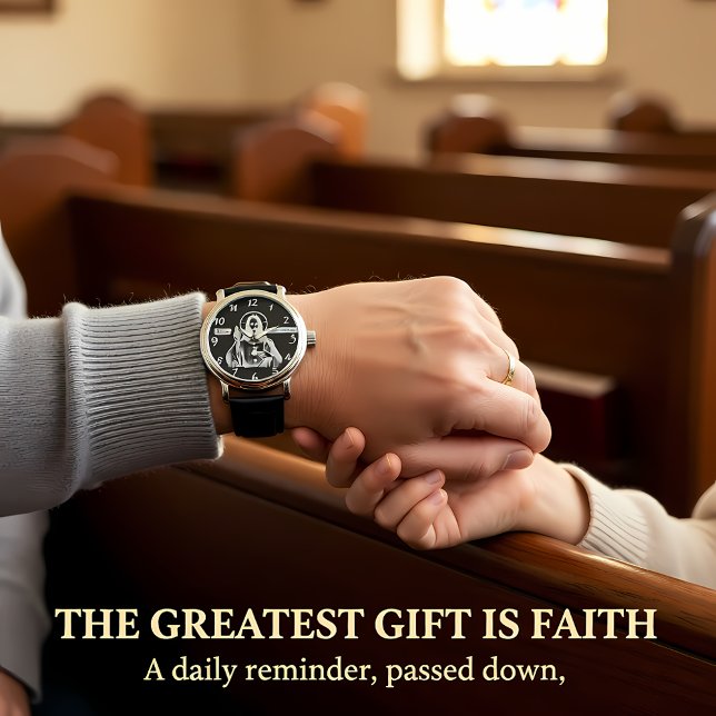 Goldene Darstellung Jesu in religiöser Kunst Armbanduhr (Von Creator hochgeladen)