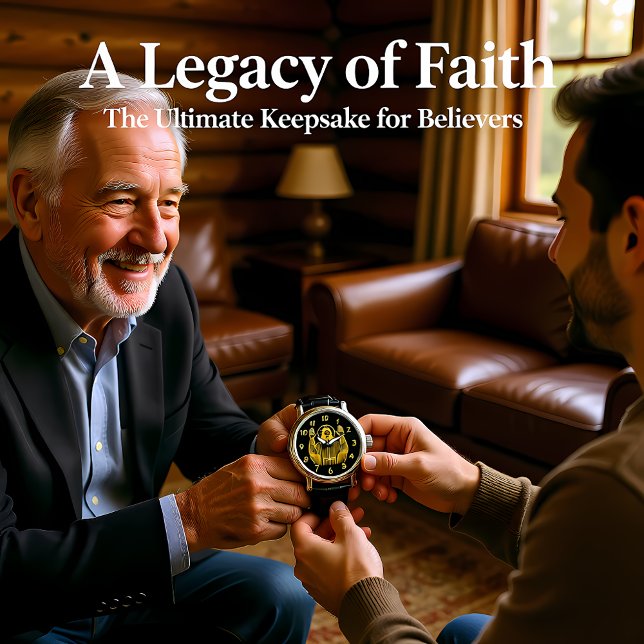 Goldene Darstellung Jesu mit erhabenen Händen Armbanduhr (Von Creator hochgeladen)