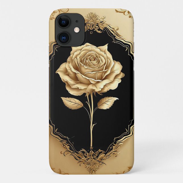 Goldene Dekoration der Rose Case-Mate iPhone Hülle (Rückseite)