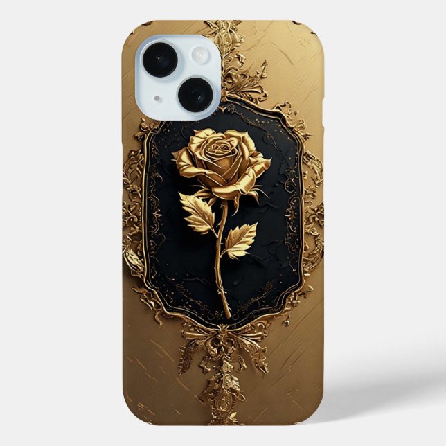 Goldene Dekoration der Rose Case-Mate iPhone Hülle (Rückseite)