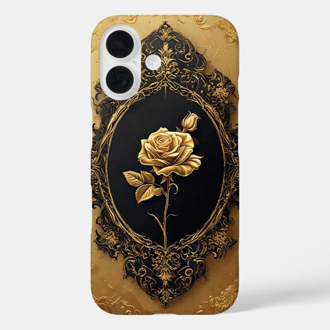 Goldene Dekoration der Rose Case-Mate iPhone Hülle (Rückseite)