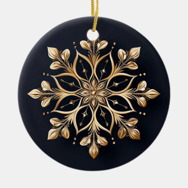 Goldene dekorative Blume Keramik Ornament (Vorne)