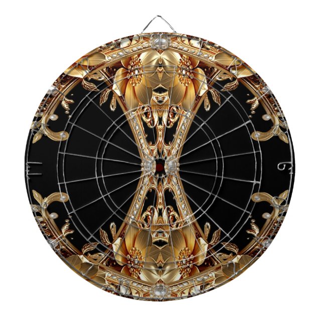 Goldene Dekorative Blumen Dartboard Dartscheibe (vorne)