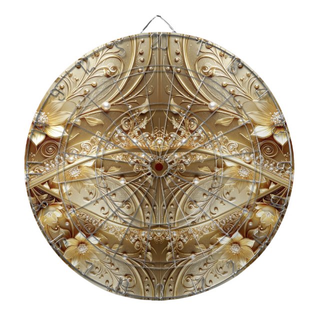 Goldene Dekorative Blumen Dartboard Dartscheibe (vorne)