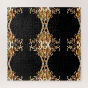 Goldene Dekorative Blumen Puzzle