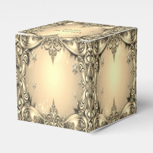 Goldene dekorative Geschenkboxen Geschenkschachtel (Vorderseite)